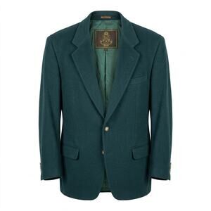 Vintage Structure Crest Cashmere Blend Lined Collared Jacket Men Size L
